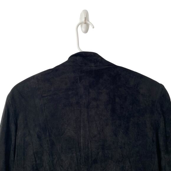 Etosha Vintage Black Suede Military Jacket Gold Embroidery Scroll Detail size 10 - Picture 6 of 8